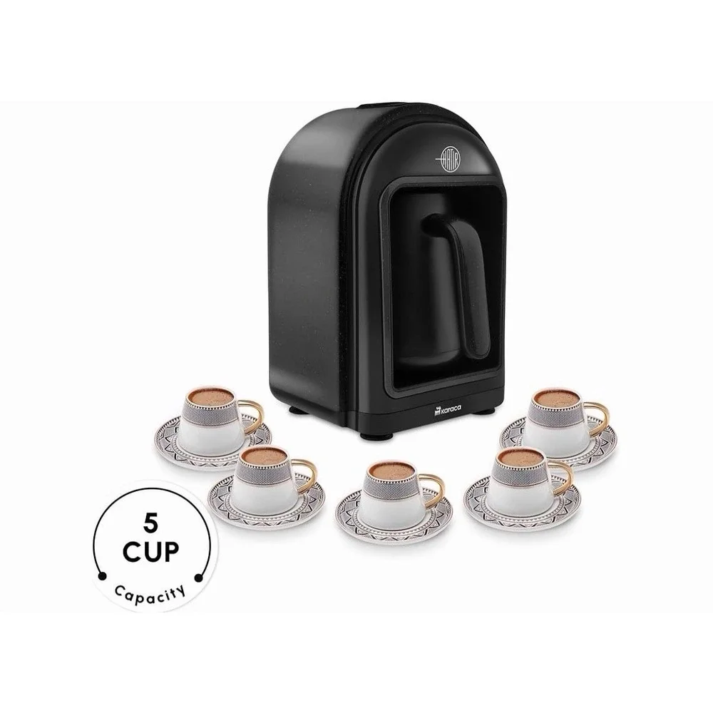KARACA Hatır Turkish Coffee Maker, 5 Cups Electric Turkish Coffee Machine Cream